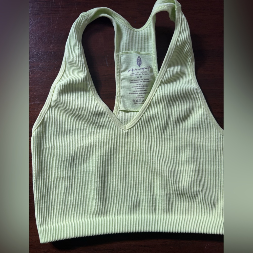 Free people - free movement. lime green ribbed crop top